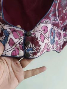 Maroon Ajrak Preloved Saree Blouse