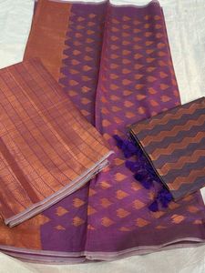 Purple Banarasi Set with Copper Zari
