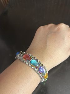 Colorful Gemstone Cuff Bracelet