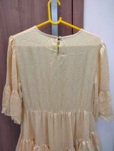 Golden Ruffle Tiered Dress
