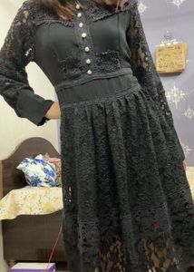 🥀Elegant Gothic Black Lace Dress. 🥀