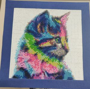 Price Reduced - Cat Painting With Frame