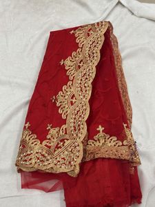 Elegant Red Embellished Saree