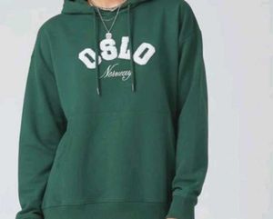 Green 'Oslo' Graphic Hoodie L size