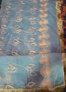 Fancy Net Embroidered Dupatta with four side lace