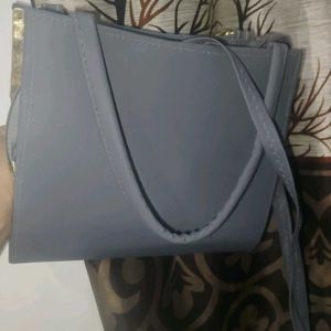 Gray Quilted Handbag