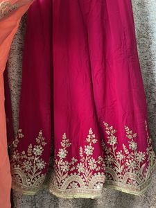 Elegant Peach &amp; Magenta Sharara Suit