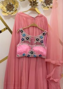 pink desi barbie lehenga