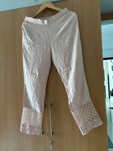 Anouk Peach Mirror-work Kurta with Trouser &amp; Dupat