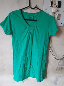 Green V-Neck Top