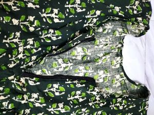 Green Floral Print Dress