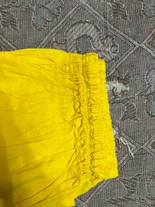 Elegant Yellow kurti set with organza duptta