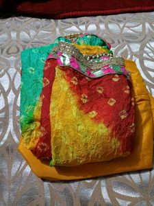 Multiple Color Bandhani Suit