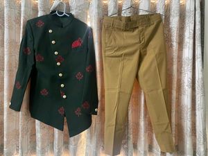 Green Colour Imported Fabric Designer JodhpuriSuit