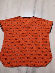 Patterned Orange Top