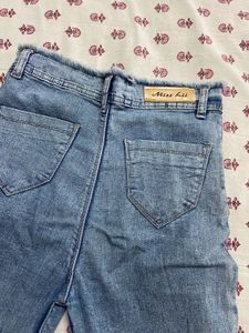 straight blue denim jeans