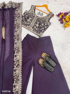 Top Plazzo And Shrug Set