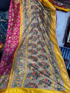 Pink Patola Silk Fabric