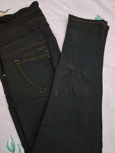 Black High-Waisted Ripped Jeans