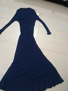 Navy Blue Knit Sweater dress