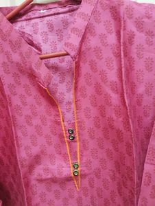 New Pink Printed Kurta XL