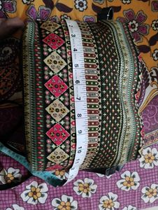 Multicolored Printed Black Faux Leather Sling Bag