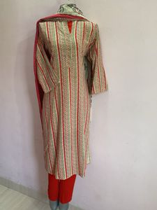 Striped Cotton Kurta Dupatta Set