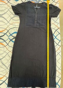 MODA RAPIDO Black Embroidered Kurta
