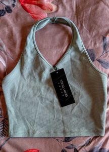 Sage Green Halter Crop Top