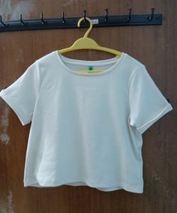 Solid White Casual Top