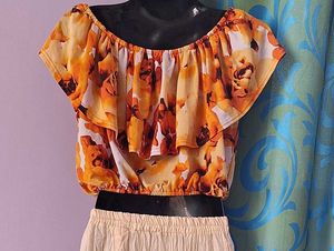 Floral Ruffle Crop Top