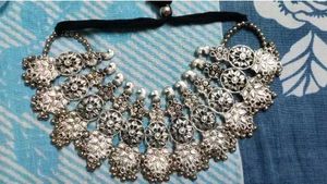 Oxidized Silver Necklace Set