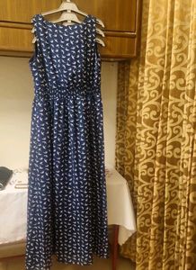 Blue Dress With Birds