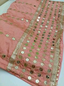 Peach Embellished Kurta And Palazzo