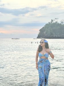 Blue Floral Bikini Set