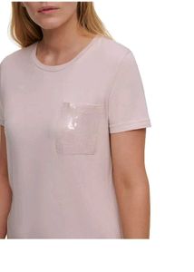 Dkny Womens Pocket Sequined T-Shirt