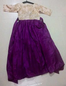 Elegant Wine &amp; Gold Girls Dress