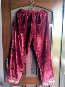 Embroidered Velvet Suit Set