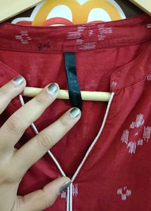 Red And White Kurti