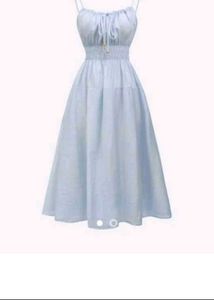 Blue Gathered Dress