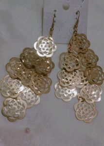 Golden Floral Cascade Earrings