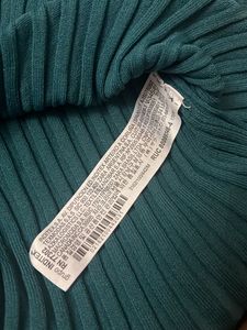 Zara Green Ribbed Ruffle Top