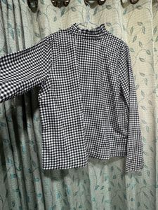 Gingham Mock Neck Top