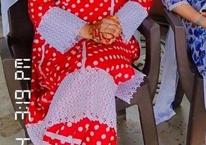 Beautiful Red And White Suit With Lace..