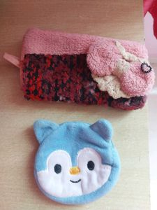 Pink Bow And Blue Coin Pouch