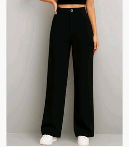Wide Leg Black Denim Pants