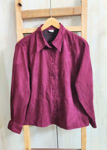 Burgundy Button-Down Shirt size-42
