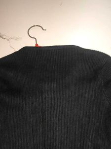 Black Long Sleeve Denim Mini Winter Dress