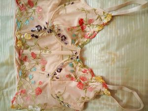 FULLY EMBROIDERED CORSET BRA 34C