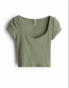 Light Blue And Green Ribbed Crop Top Combo